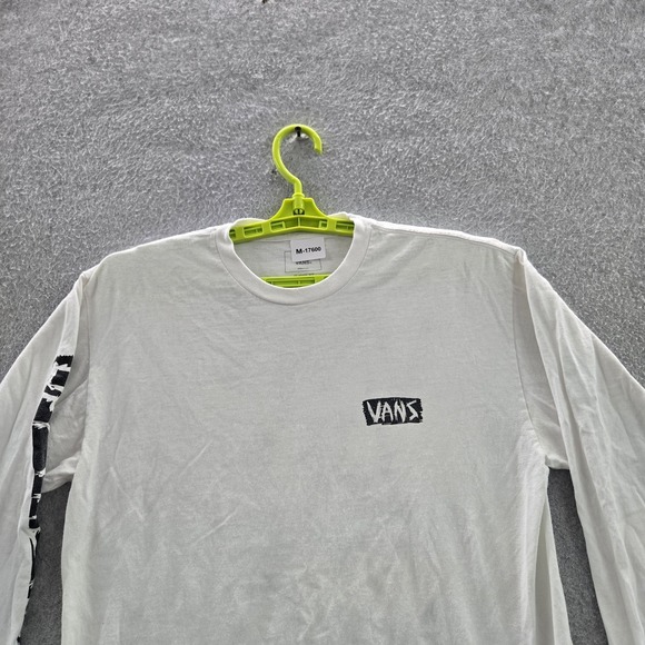Vans Men Shirt MEDIUM White Graphic Print Off The Wall Long Sleeve - Picture 4 of 8